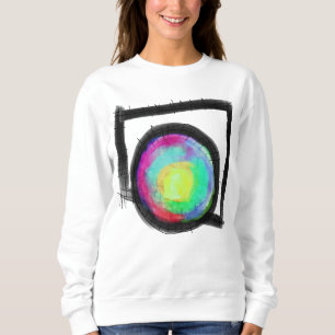 Sweatshirt Barre ronde dans un trou Carré Art Abstrait à port