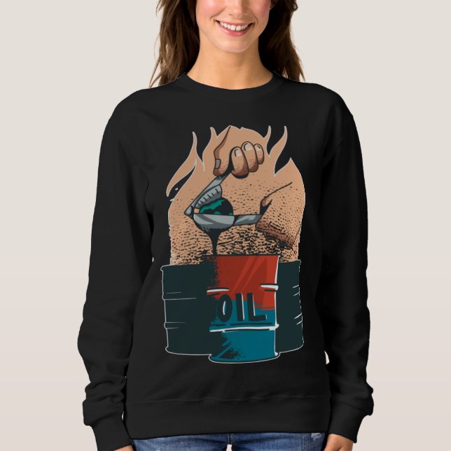 Sweatshirt Barrel Oil Energy Fuel Petroleum Oil (Devant)