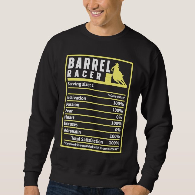 Sweatshirt Barrel Racer Nutrition Facts Rodeo Cowgirl Barrel  (Devant)