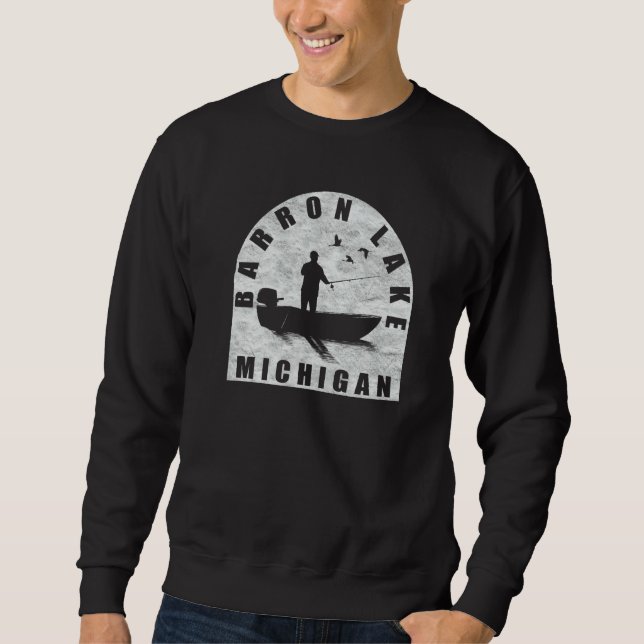 Sweatshirt Barron Lake Fishing Michigan   (Devant)