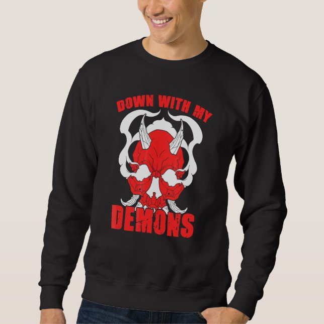 Sweatshirt Bas les démons accordent poignée de main esthétiqu (Devant)