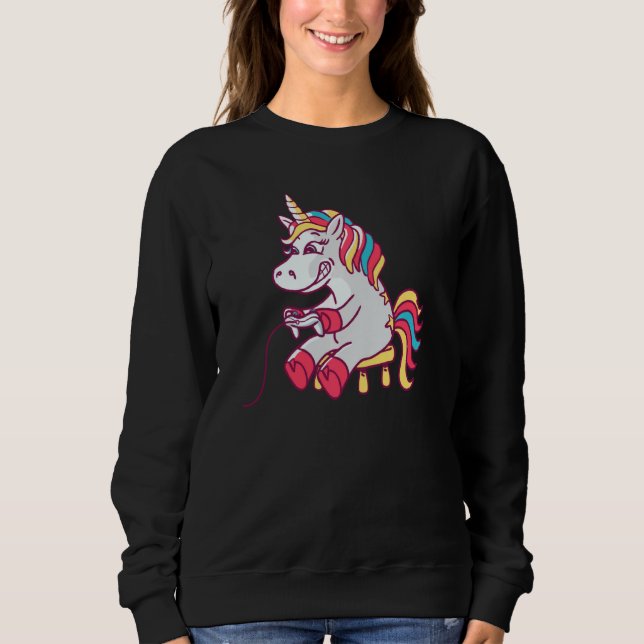 Sweatshirt Basculement de la licorne Gamer (Devant)