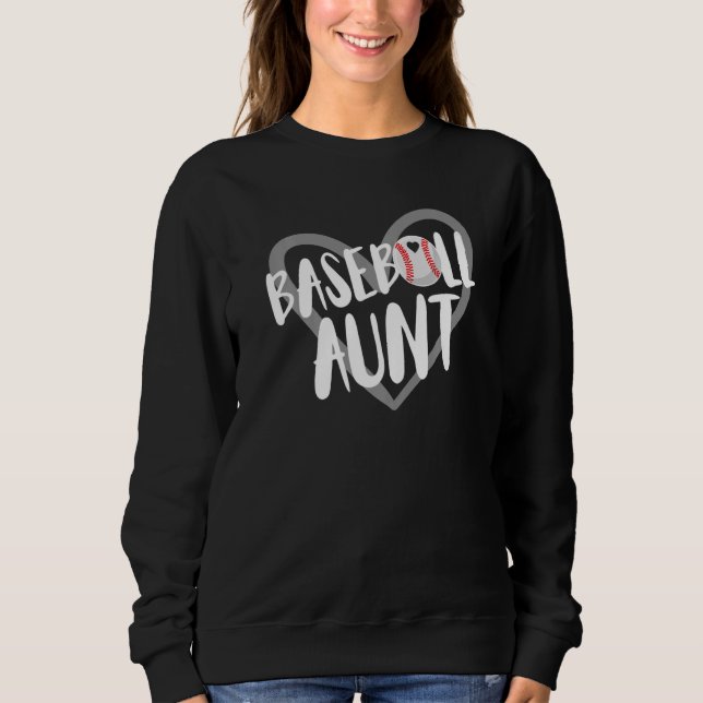 Sweatshirt Baseball Aunt Heart  1 (Devant)