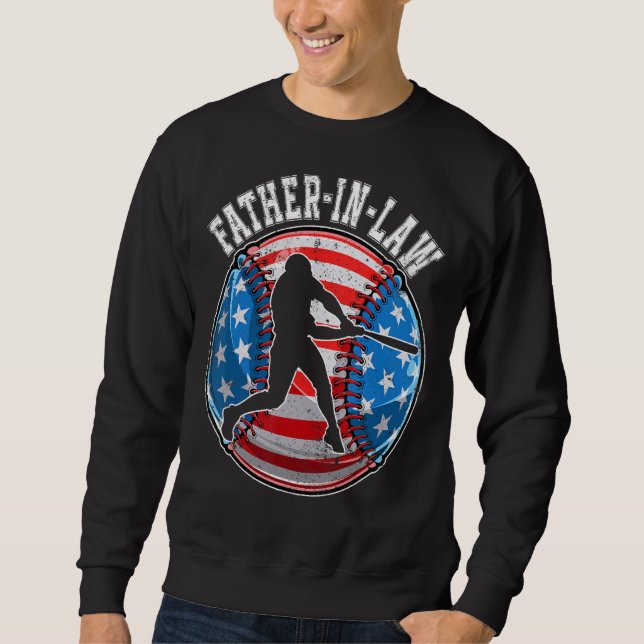 Sweatshirt Baseball Father In Law American Flag USA  Father s (Devant)