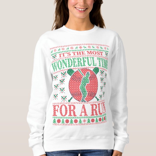 SWEATSHIRT  BASEBALL FUNNY NOËL CITE UN PEU PLUS DOUX (Devant)