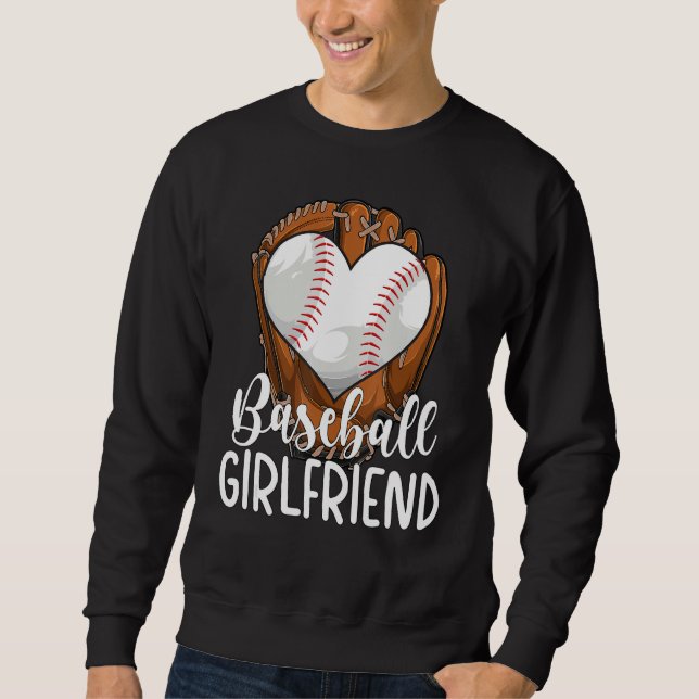 Sweatshirt Baseball Girlfriend Heart Girlfriend Of A Baseball (Devant)