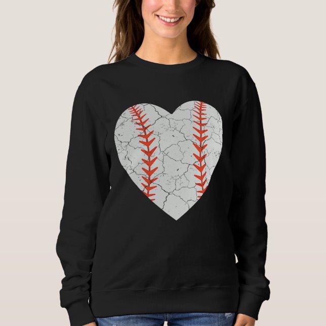 Sweatshirt Baseball Heart Love Valentines Day Sport Player Co (Devant)