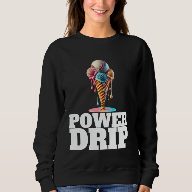 Sweatshirt Baseball Home Plate Drip Ice Cream Drip Baseball B (Devant)
