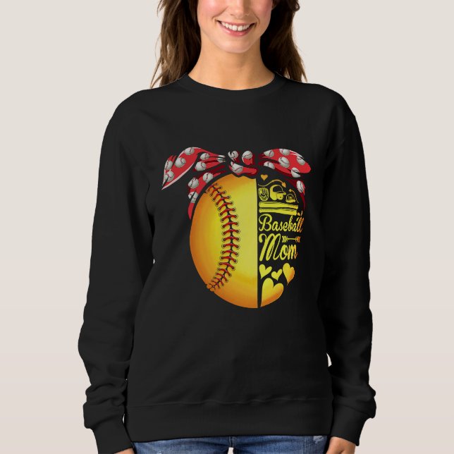 Sweatshirt Baseball Mom Ballers Funny Softball Womens (Devant)