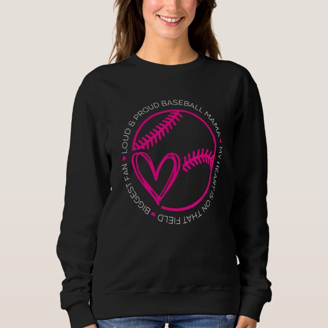 Sweatshirt Baseball Mom Baseball Player Baseball Mother 2 (Devant)
