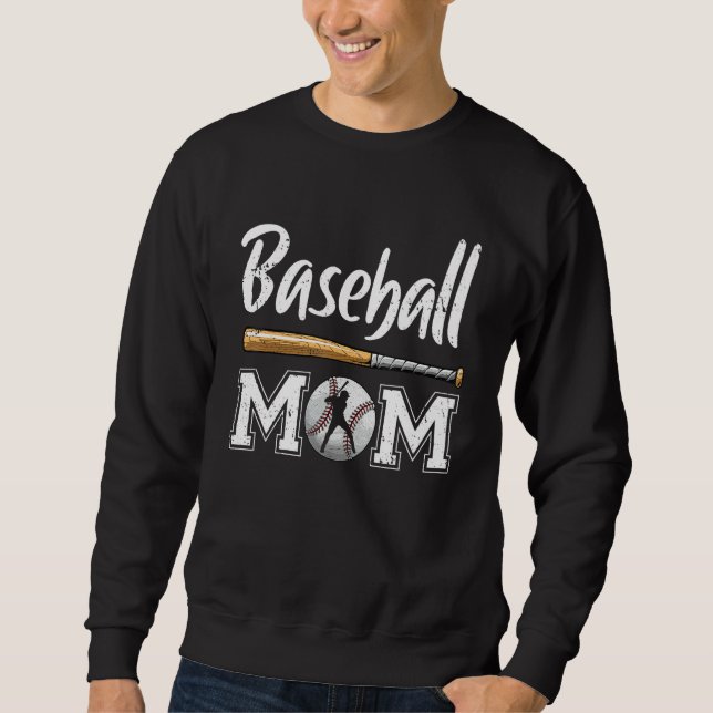 Sweatshirt Baseball Mom Leopard Print Baseball Mama Mother s  (Devant)