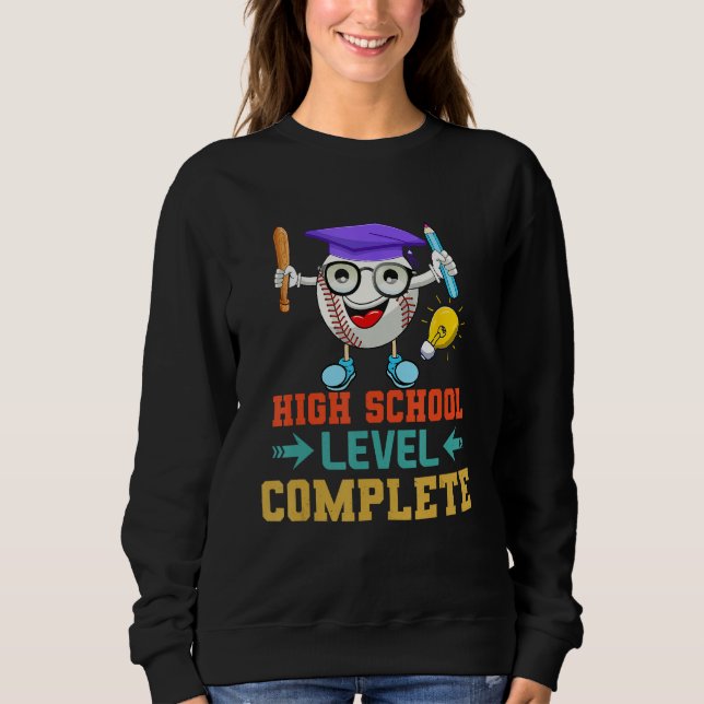 Sweatshirt Baseball Nerd High School Level Complete 2023 Grad (Devant)