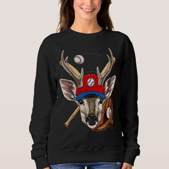Sweatshirt Baseball Player Deer Pitcher Catcher Baseball Coac (Devant)