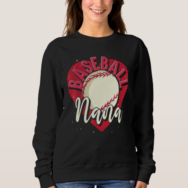 Sweatshirt Baseball Player Nana Grandma Heart Mothers Day Bas (Devant)