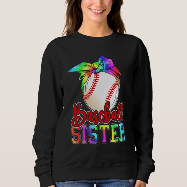 Sweatshirt Baseball Sister Leopard Heart Mothers Day Girls Wo (Devant)