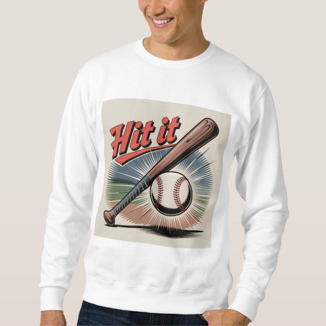 Sweatshirt Baseball vintage "Hit It" Sports rétro (Devant)