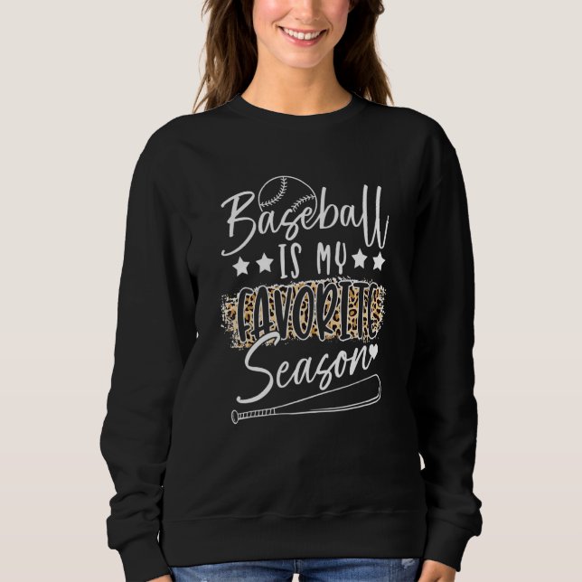 Sweatshirt Baseball Womens Leopard Pattern Baseball Girl 6 (Devant)