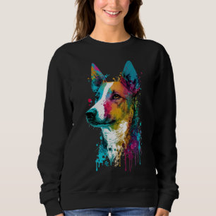 Sweatshirt Basenji - Graffiti Neon Enk Splash