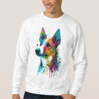 Sweatshirt Basenji - Graffiti Neon Enk Splash