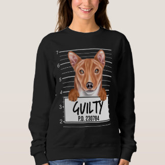 Sweatshirt Basenji Mugshot Chien Coupable