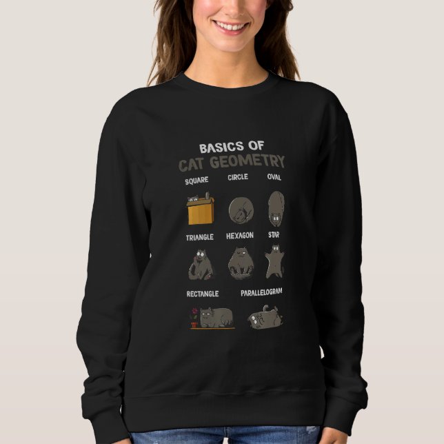 Sweatshirt Basic Of Cat Geometry Cute Cat  Cat Owner Math Sch (Devant)