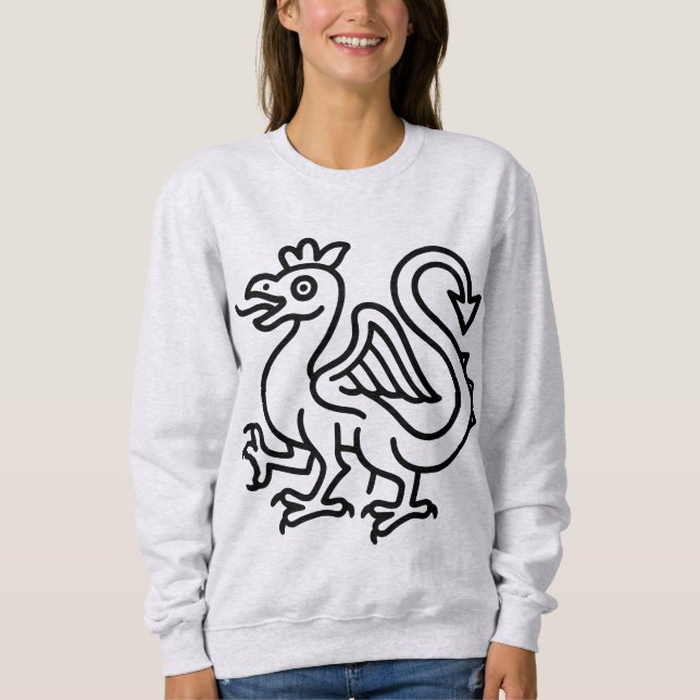 Sweatshirt Basilic Sigillaire Médiéval Fantastique Héraldique (Devant)
