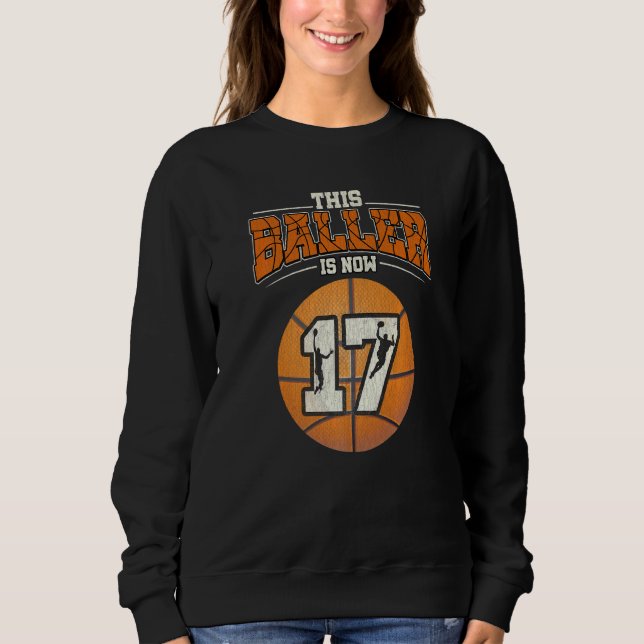 Sweatshirt Basket-ball 17e anniversaire fille Boy Bball 17 an (Devant)