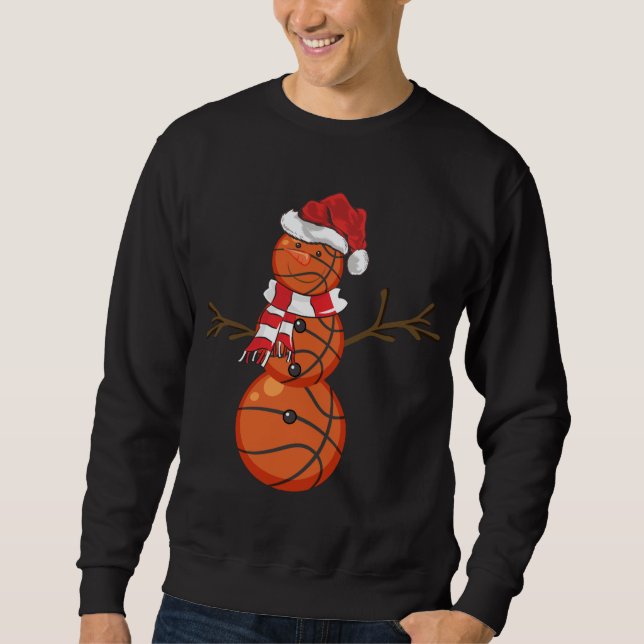 Sweatshirt Basket-ball Noël cadeau Snowman Basketball Chris (Devant)
