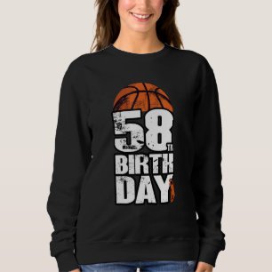 Sweatshirt Basket-ball Vintage 58 ans 58e anniversaire