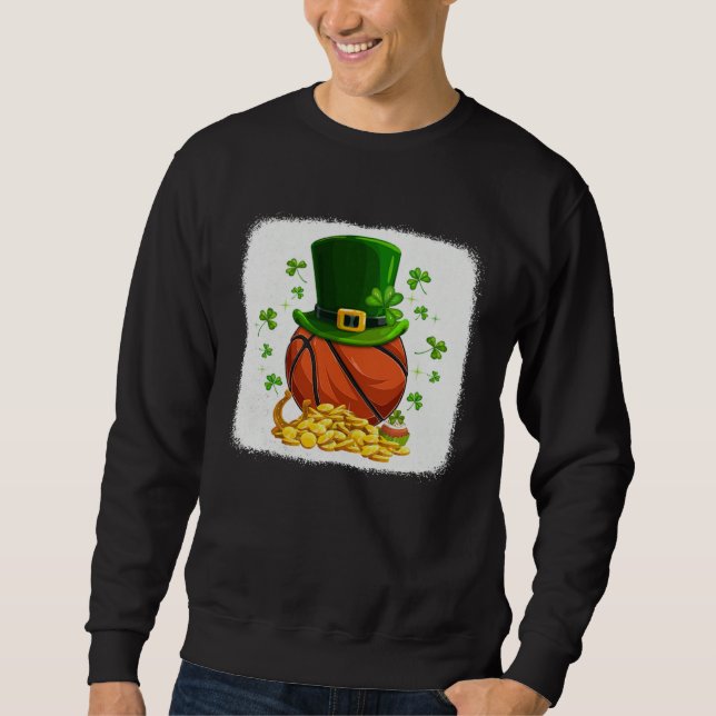 Sweatshirt Basketball Ball Leprechaun Hat Shamrock Irish St P (Devant)