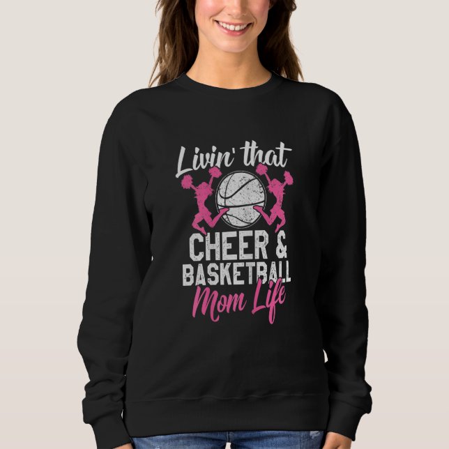 Sweatshirt Basketball Cheer Graphisme Femmes Moms Pom-pom gir (Devant)