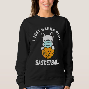 Sweatshirt Basketball Chien Masque Visage Basketball Français