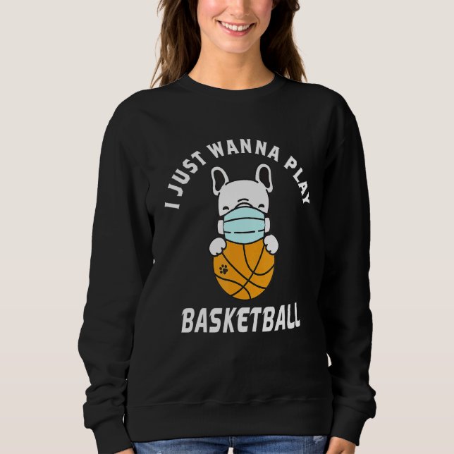 Sweatshirt Basketball Chien Masque Visage Basketball Français (Devant)