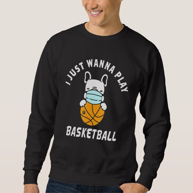 Sweatshirt Basketball Chien Masque Visage Basketball Français (Devant)