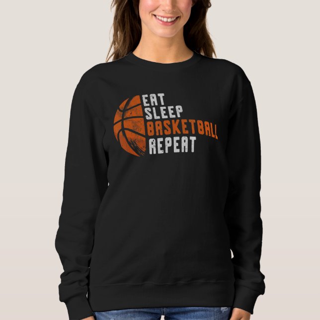 Sweatshirt Basketball Coach Eat Sleep Basketball Repeat Baske (Devant)