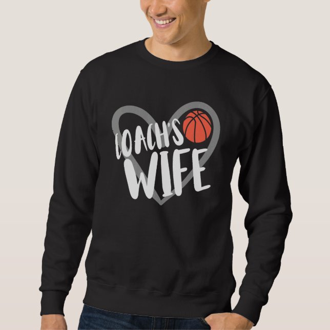 Sweatshirt Basketball Coach's Wife Heart (Devant)