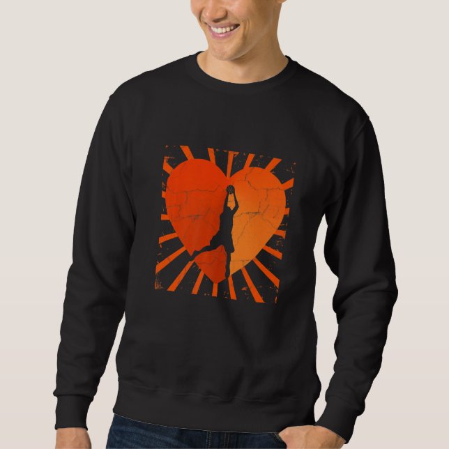 Sweatshirt Basketball Love Hoops Ball Life Bball Dunk Heart (Devant)