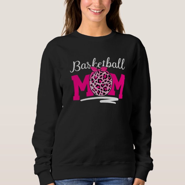 Sweatshirt Basketball Maman Jeu de léopard Jour des mères (Devant)
