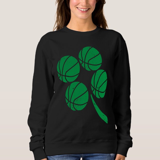 Sweatshirt Basketball Player Coach Shamrock St Patricks Day I (Devant)