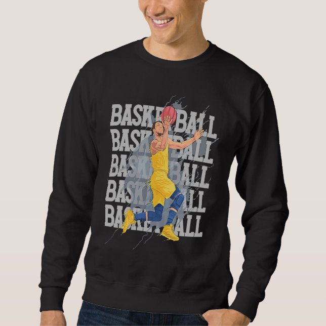 Sweatshirt Basketball Player Dunking Hoops Coach Team (Devant)