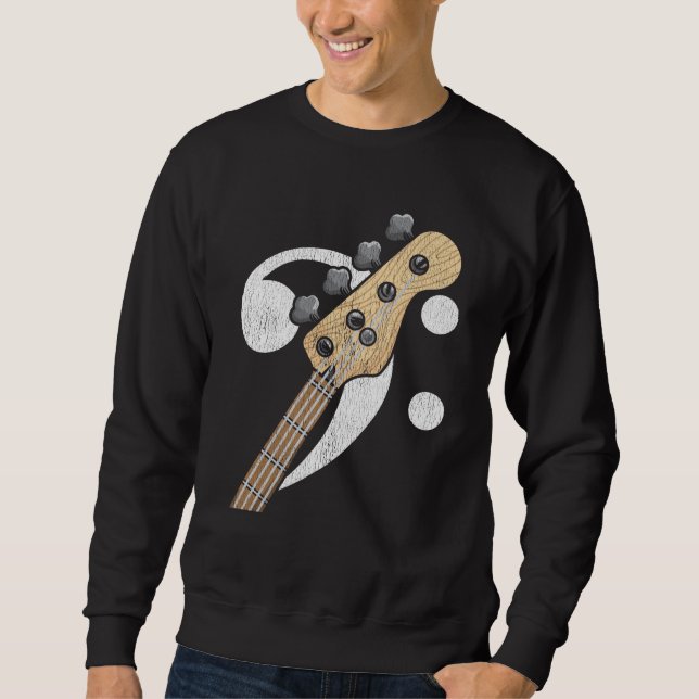 Sweatshirt Bass Clef Guitar Lecteur de basse (Devant)