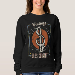 Sweatshirt Basse Clarinet Vintage Retro Classic Music Amour 1
