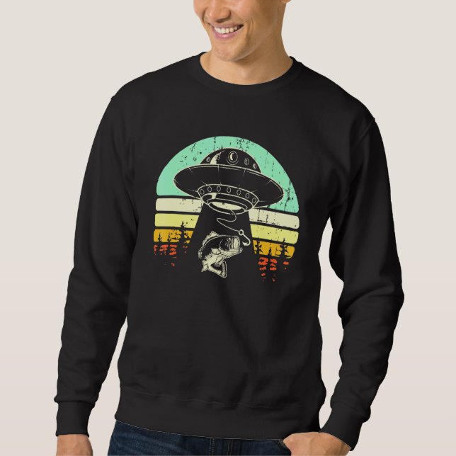 Sweatshirt Basse Poisson Alien Enlèvement Pêche Ufo Spacilial (Devant)