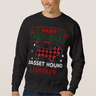 Sweatshirt Basset Hound Amoureux de les chiens Noël laid Noël