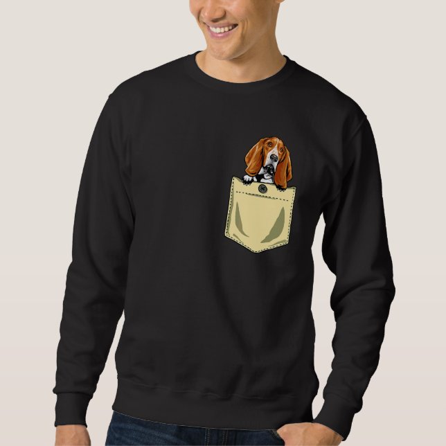 Sweatshirt Basset Hound Chien Dans La Poche Chiot (Devant)