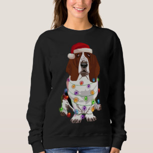 Sweatshirt Basset Hound Feux de Noël Xmas Amoureux des chiens
