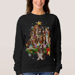 Sweatshirt Basset Hound Jeu de Noël Chien Feu de pyjama feux