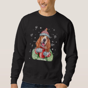 Sweatshirt Basset Hound Noël d'hiver chaud