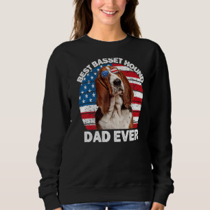 Sweatshirt Basset Hound Papa Drapeau Américain Basset Hound P