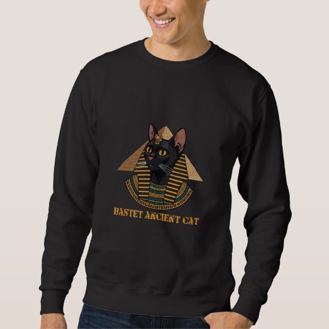 Sweatshirt Bastet Déesse Féline Égyptienne Ancienne Art Vinta (Devant)